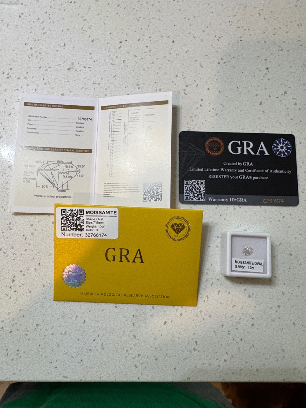 GRA Moissanite Oval Gemstone with GRA Certification - White